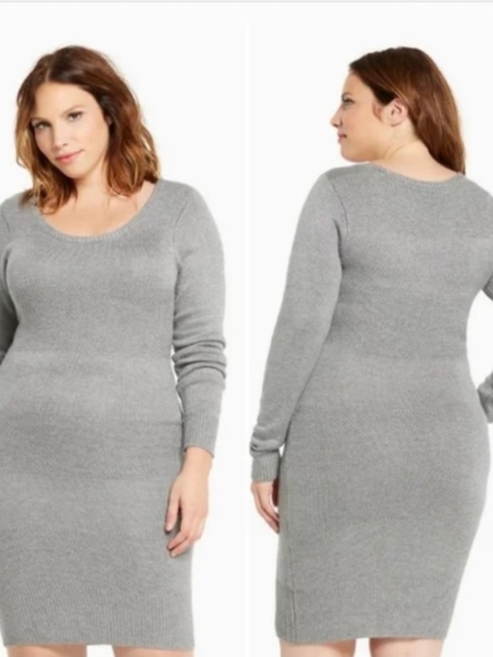 Heather Gray Knit Bodycon Sweater Dress